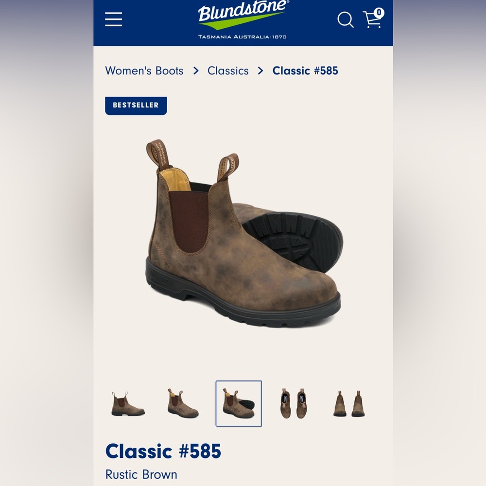 Blundstones Women’s Classic in Rustic Brown, size 6.5 AUD/9.5 CAN